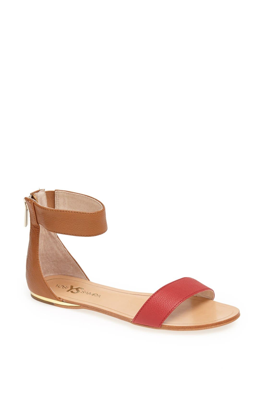'Cambelle' Ankle Strap Sandal, Main, color, WHISKEY/ CHILI RED