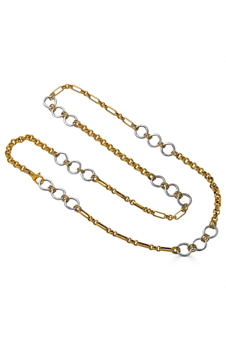 Loni Paul Jewelry Mixed Metal Long Circle Necklace, Main, color,