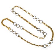 Loni Paul Jewelry Mixed Metal Long Circle Necklace
