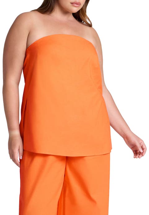 Linen Blend Column Tube Top (Plus Available)