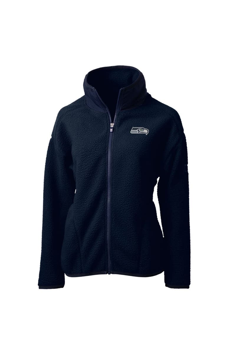 Cutter & Buck Women's Cutter & Buck College Navy Seattle Seahawks Cascade Eco Sherpa Fleece Full-Zip Jacket, Alternate, color, Navy