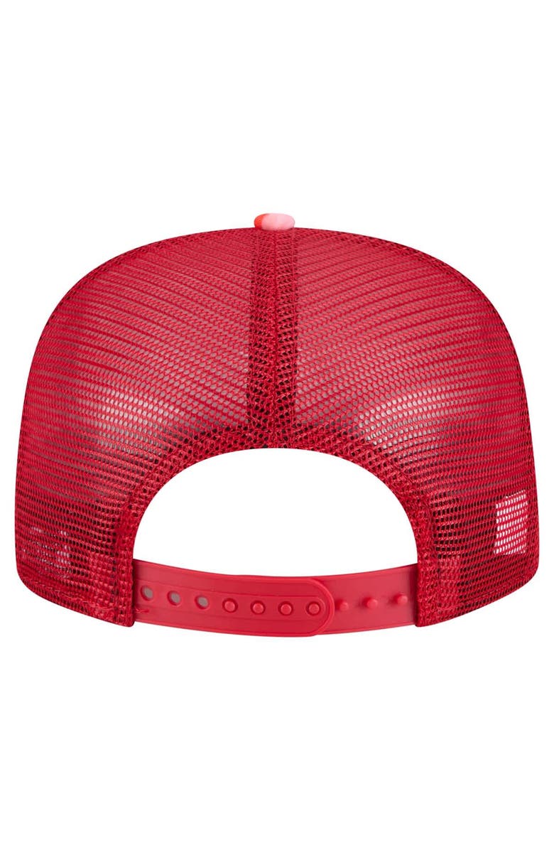 New Era Men's New Era Red Cincinnati Reds Adventure Pattern Golfer Trucker Snapback Hat, Alternate, color, 