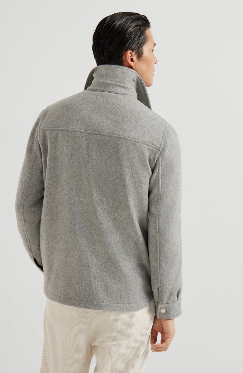 Brunello Cucinelli Shirt-style outerwear jacket, Alternate, color, Pearl Grey
