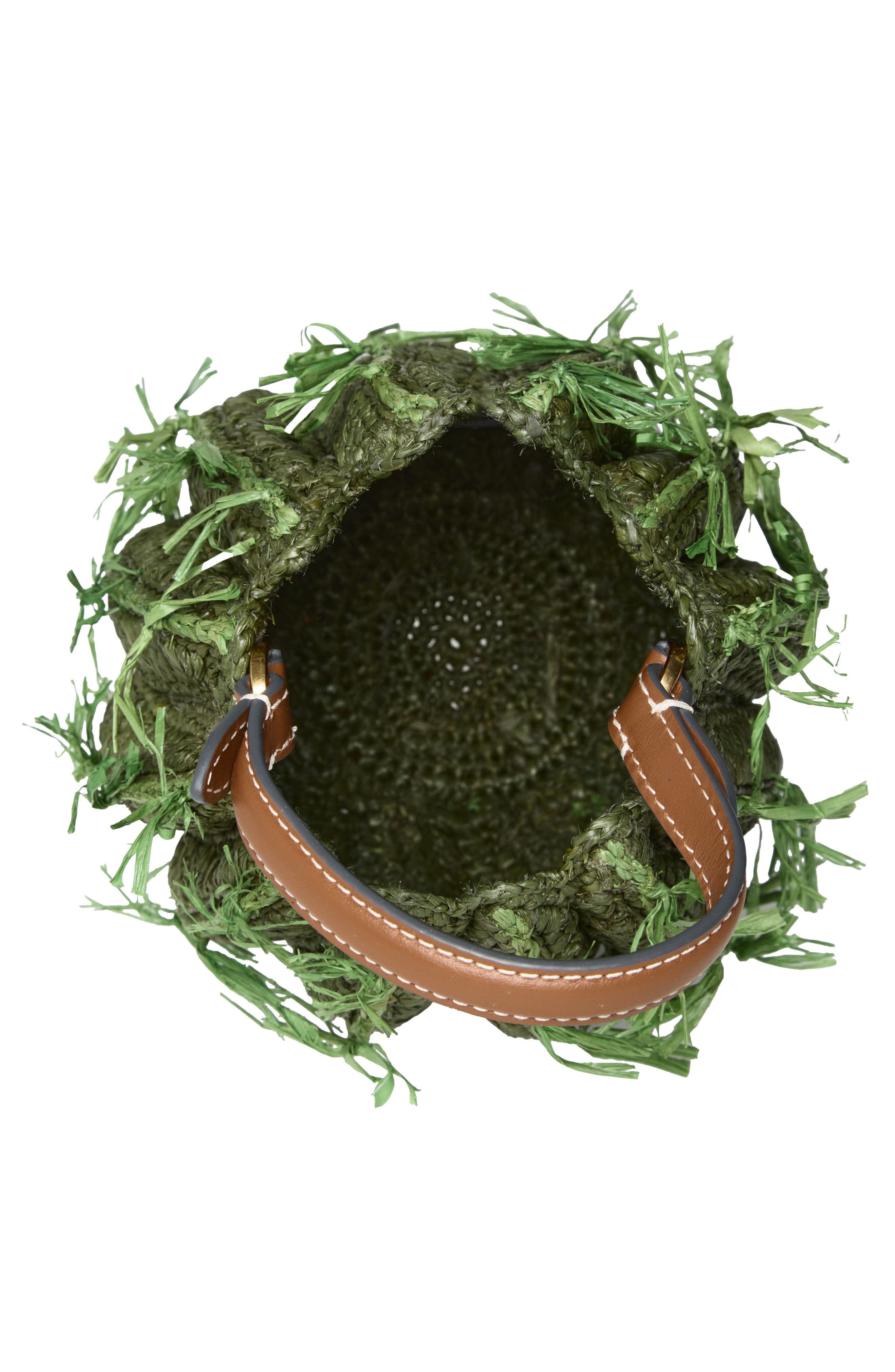 Anya Hindmarch Cactus Crochet Raffia Crossbody Bag, Alternate, color, Khaki