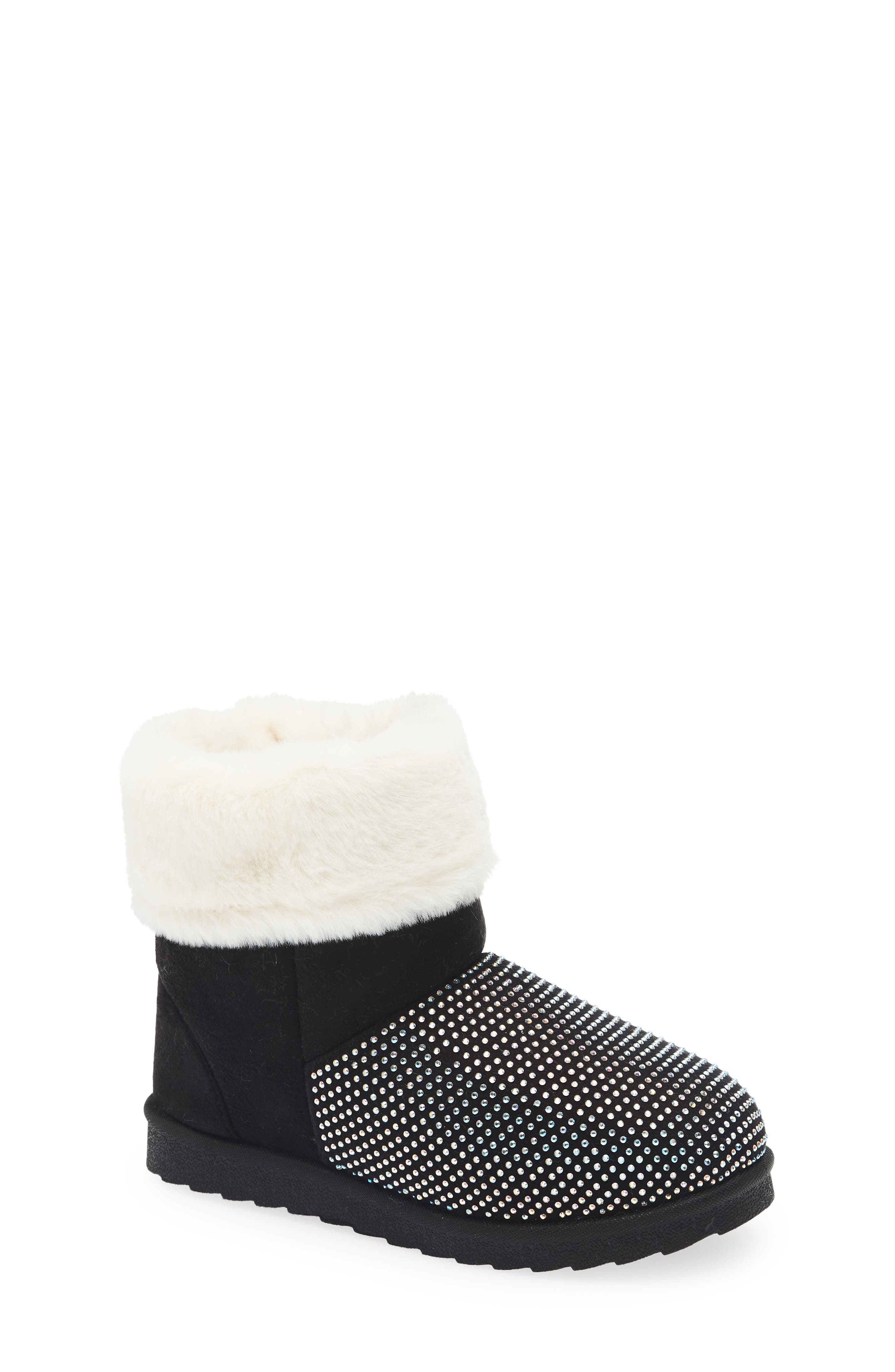 Kids' Crystal Embellished Faux Fur Lined Boot
