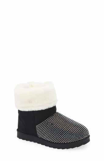 OLIVIA MILLER Kids' Crystal Embellished Faux Fur Lined Boot