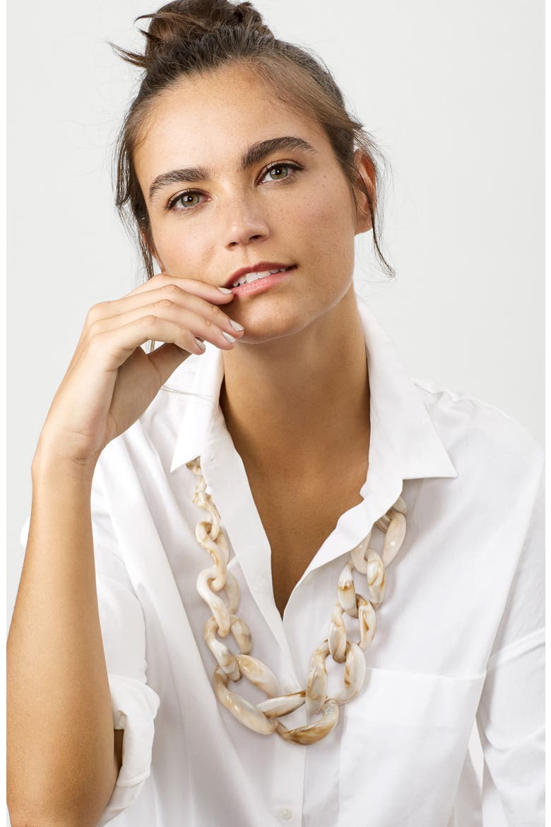 Bone Links Necklace, Alternate, color, GOLD