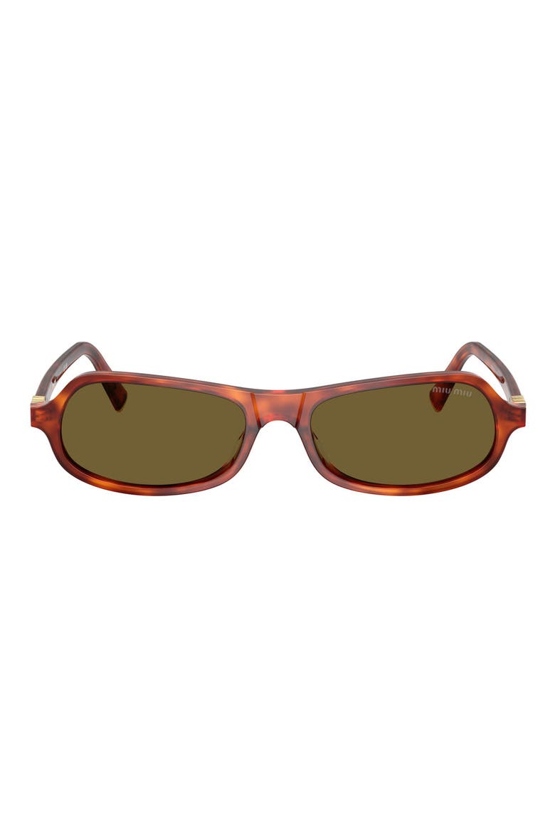 55mm Irregular Sunglasses, Main, color, HAVANA COGNAC / DARK BROWN