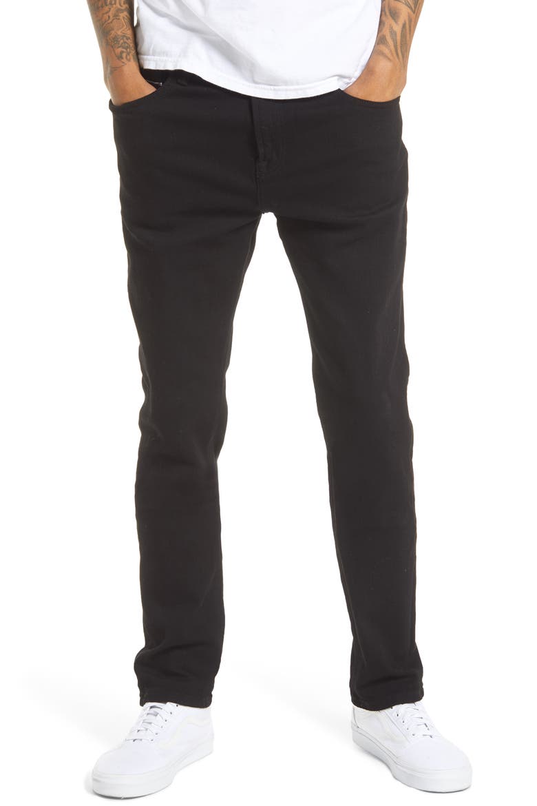 Punk Men's Super Skinny Jeans, Main, color, BLACK