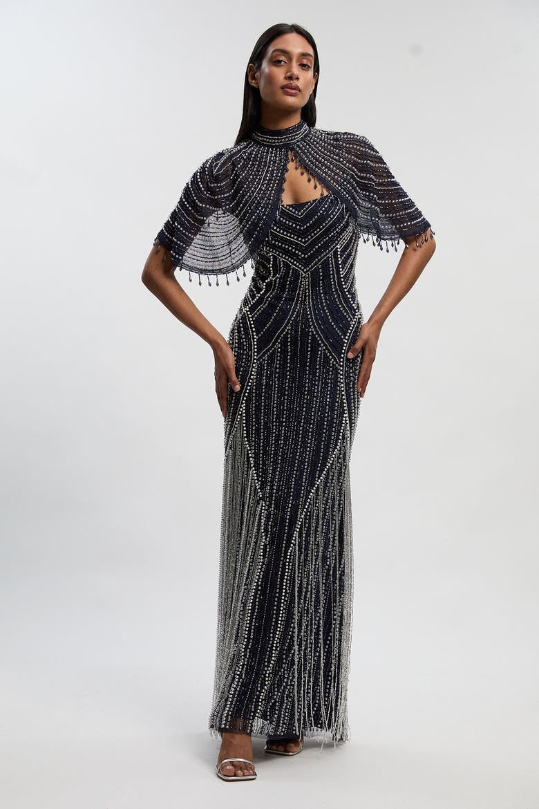 Crystal Maxi Dress, Main, color, Navy