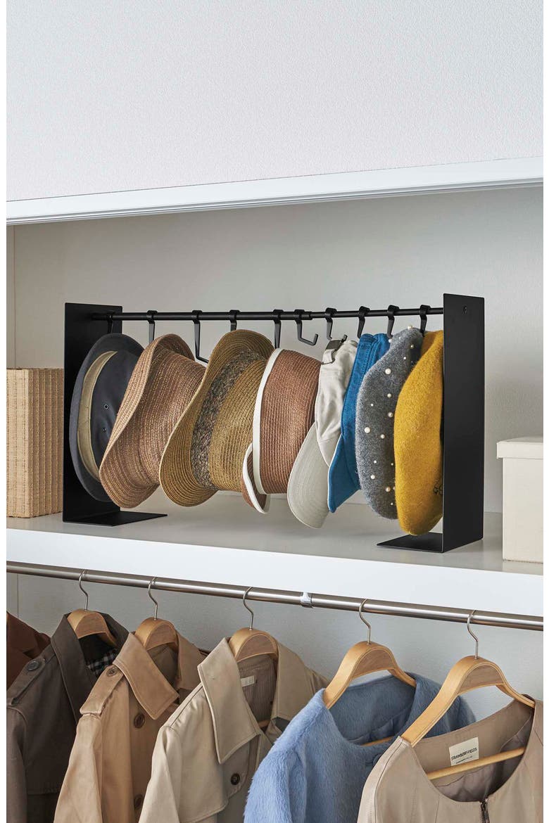 Hat Hanging Organizer, Alternate, color, BLACK