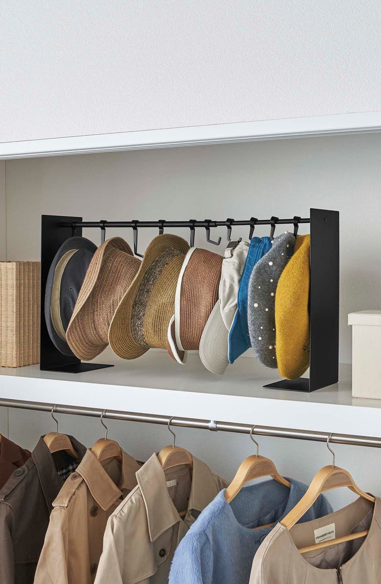 Yamazaki Hat Hanging Organizer, Alternate, color, Black