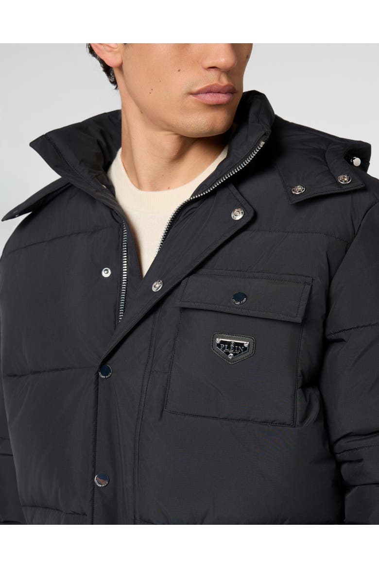 Nylon Puffer Jacket Gothic Plein Men, Alternate, color, black
