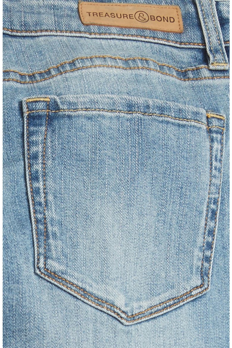 Treasure&Bond Raw Hem Crop Girlfriend Jeans, Alternate, color, LUXE BLEACH DESTROY
