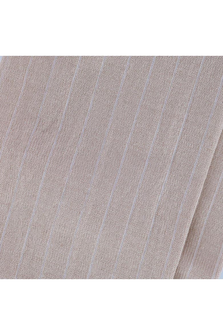 Valentino Vertical Stripe Over the Calf Mercerized Cotton Sock, Alternate, color, Tan with White Stripes