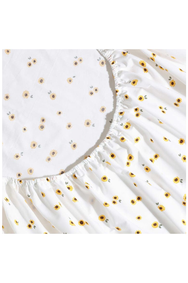 Sunflower 200 Thread Count Cotton Percale Full Sheet Set, Alternate, color, BRIGHT YELLOW