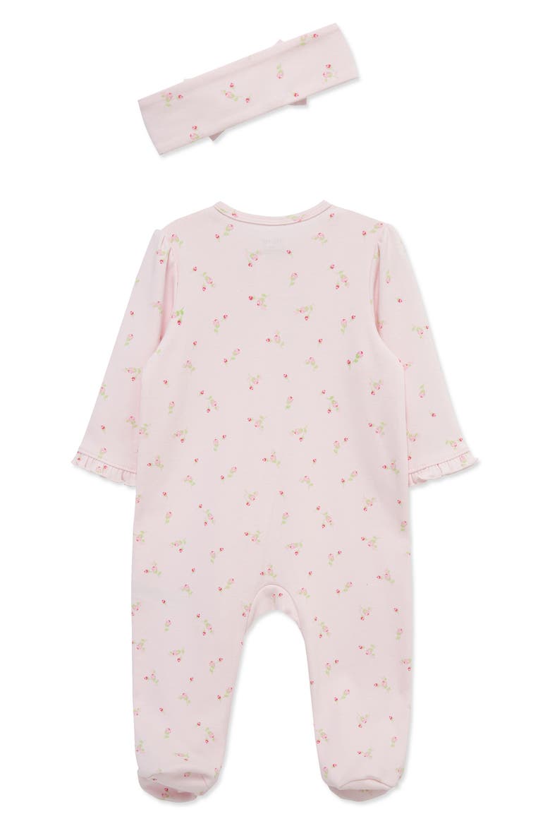 Rosebud Footie & Headband Set (Nordstrom Exclusive), Alternate, color, PINK