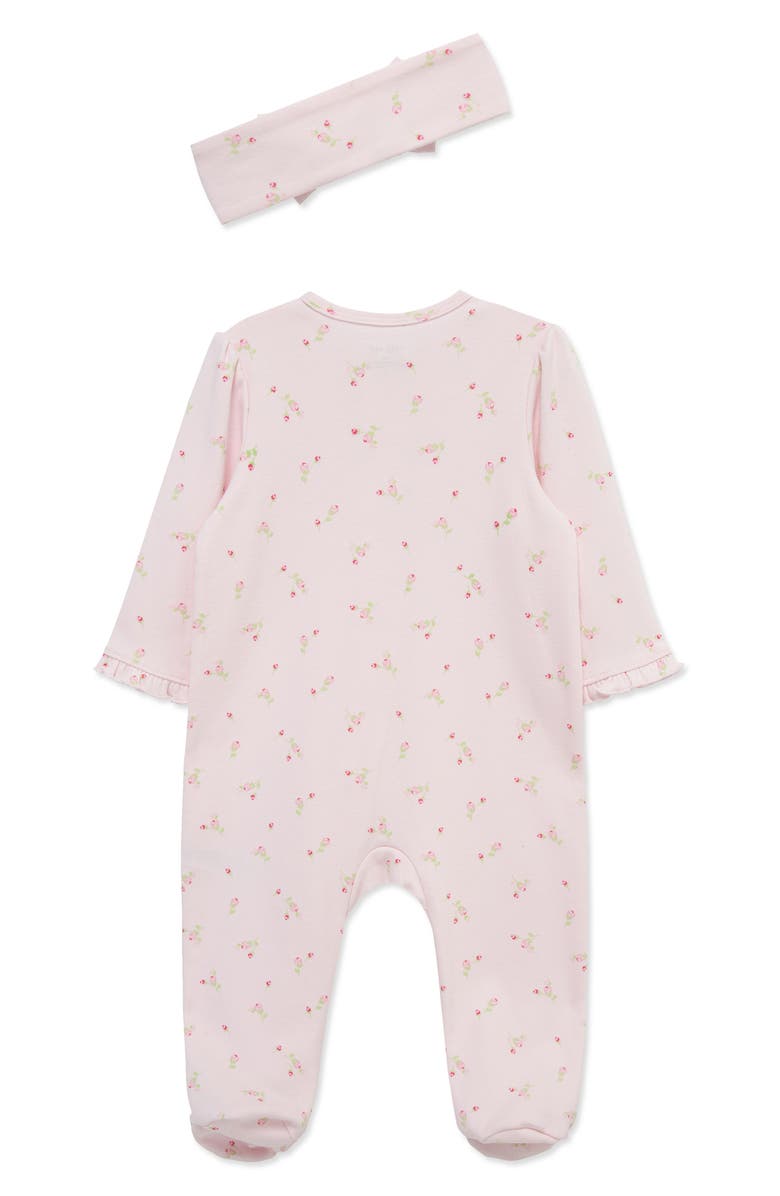 Little Me Rosebud Footie & Headband Set, Alternate, color, Pink