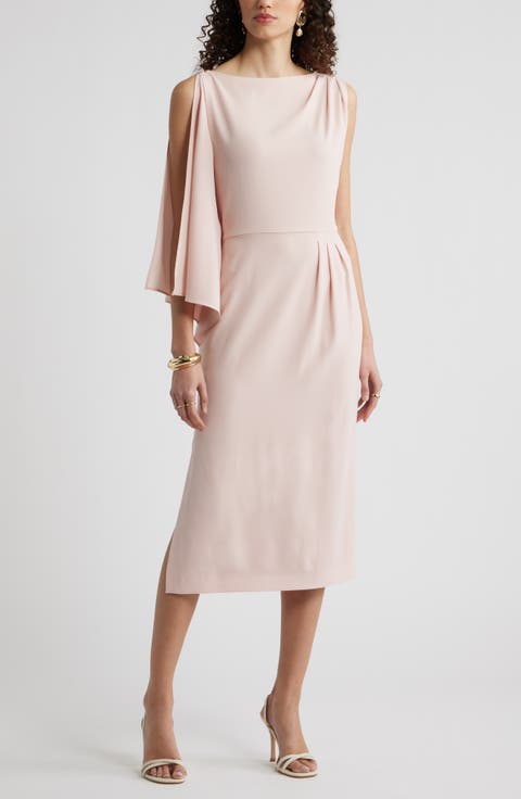 Single Split Sleeve Midi Dress