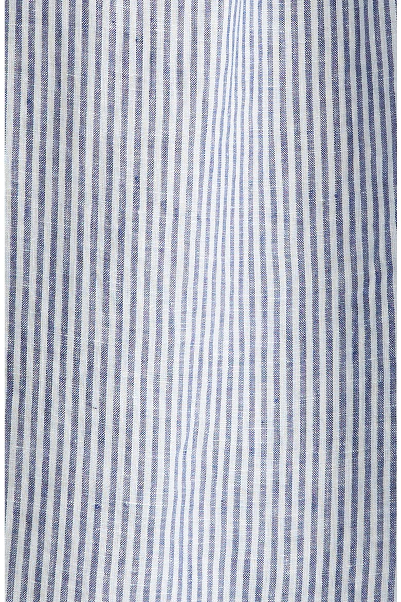 Stripe Short Sleeve Linen Button-Up Shirt, Alternate, color, NAVY/ WHITE LINEN STRIPE