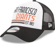 New Era Men's New Era White/Black San Francisco Giants Stacked A-Frame Trucker 9FORTY Adjustable Hat