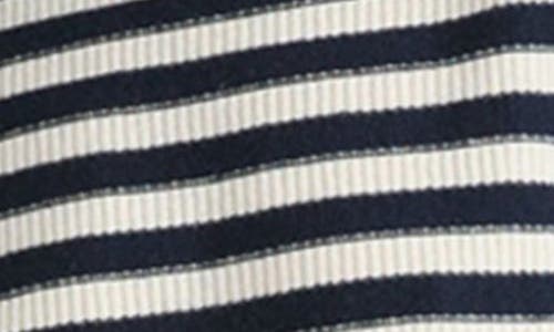 Vineyard Vines Stripe Rib Tall Mock Neck Cashmere Sweater In Blue