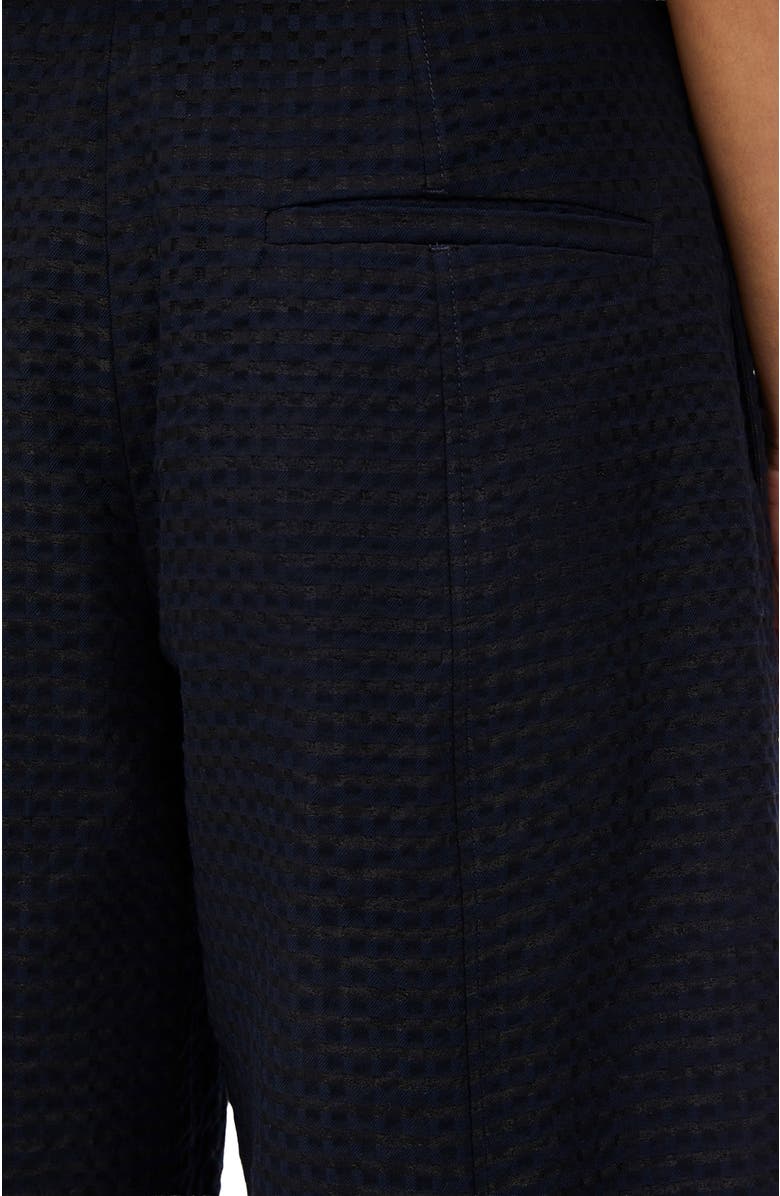 Another Tomorrow Gingham Bermuda Pant, Alternate, color, Black