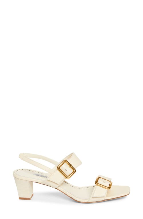 Manolo Blahnik Thalitsli 50 Leather Slingback Sandals In Light Cream