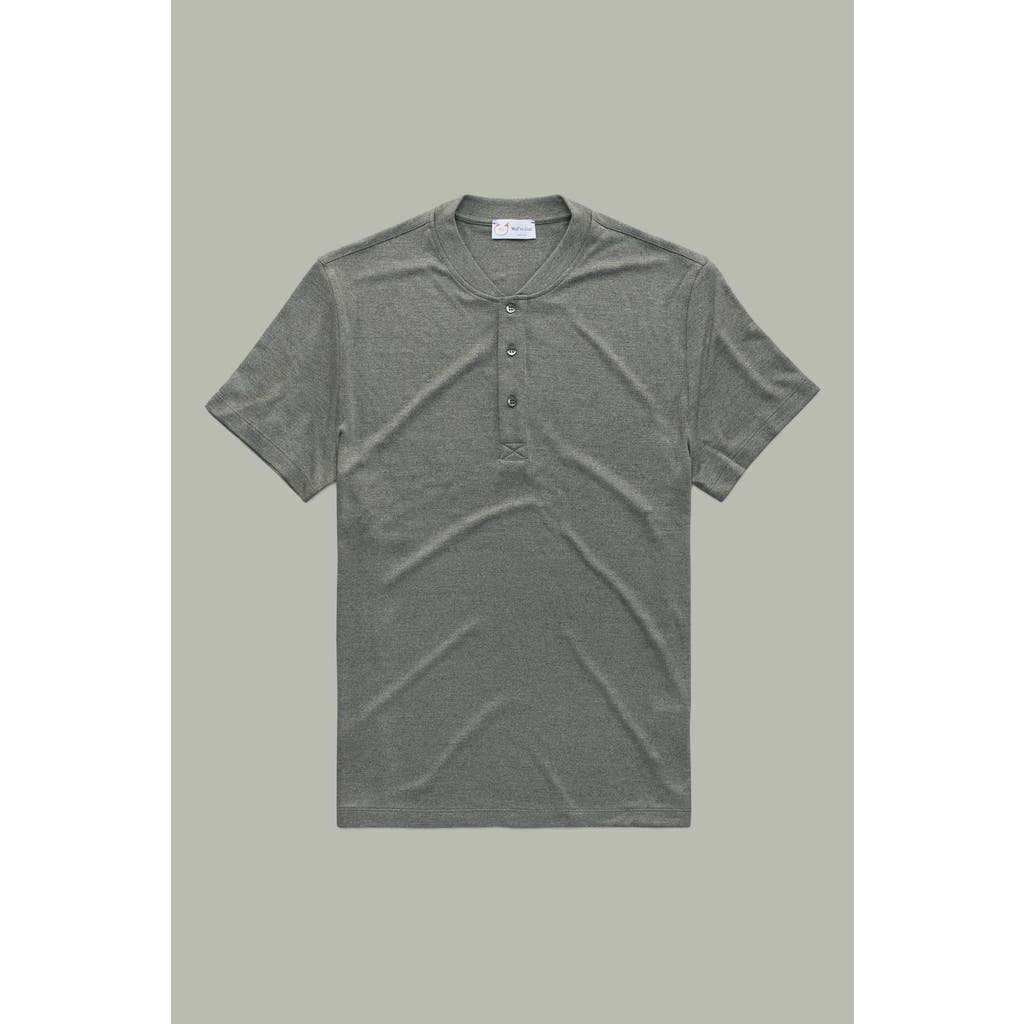 Wolf Vs. Goat (wvg) Henley Short Sleeve Sorona Interlock In Gray