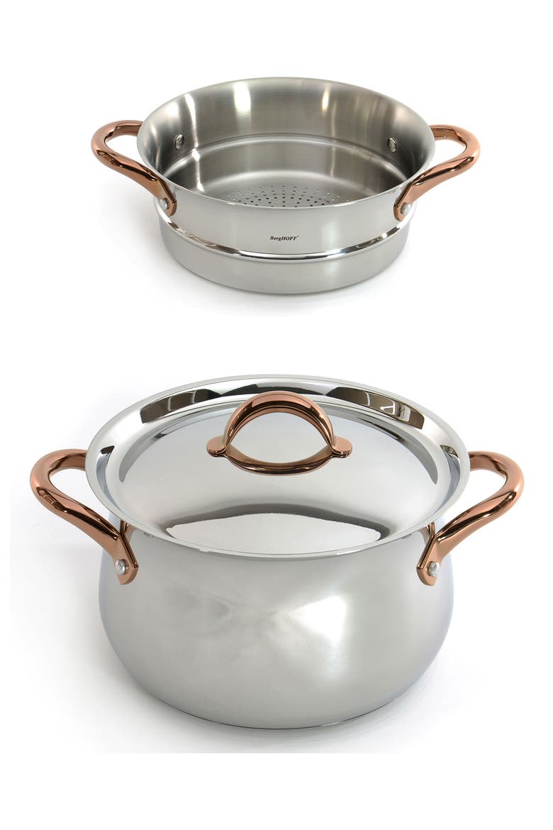 Ouro Gold 3-Piece Steamer Set, Main, color, SILVER