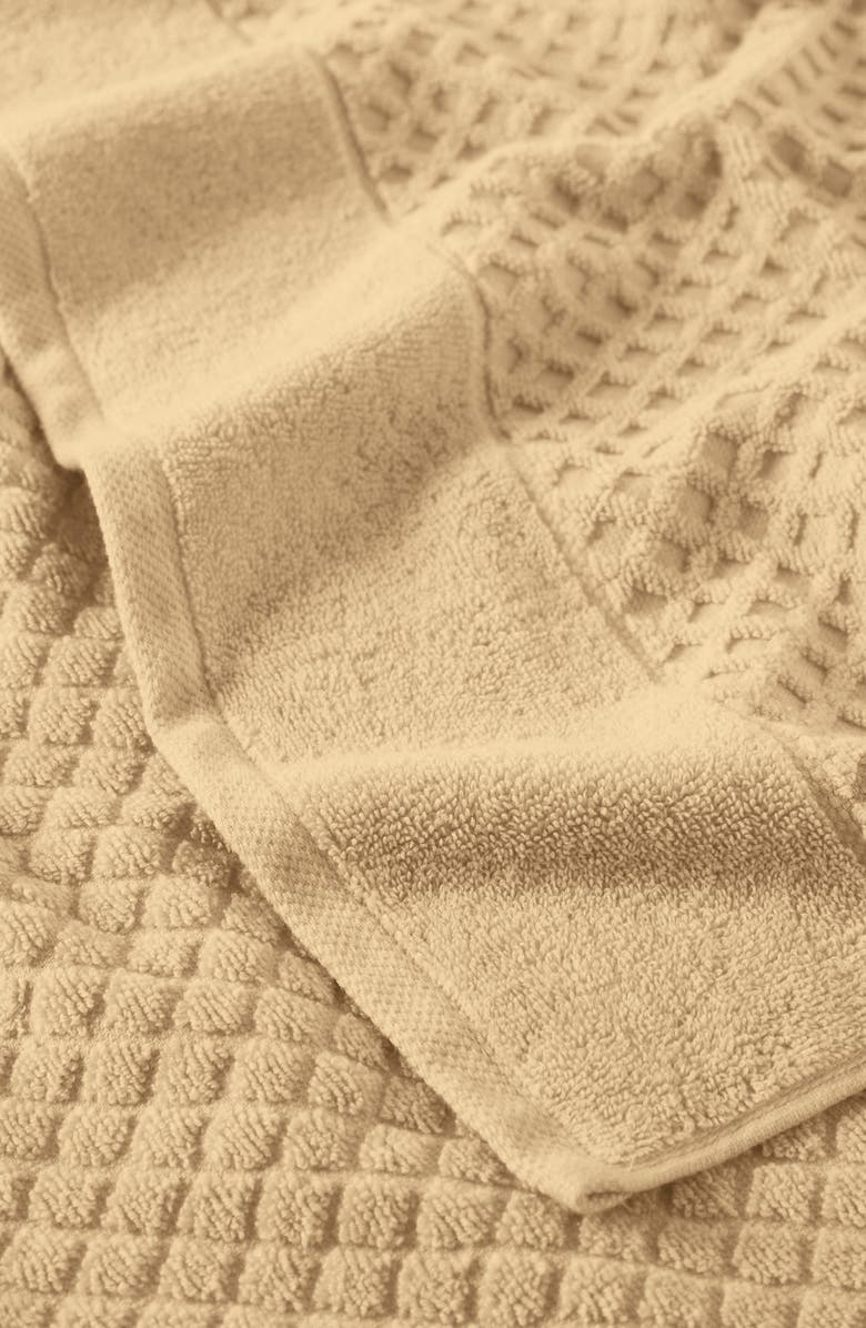 Woven & Weft Diamond Waffle Textured 2-Piece Bath Sheet Set, Alternate, color, Oatmeal