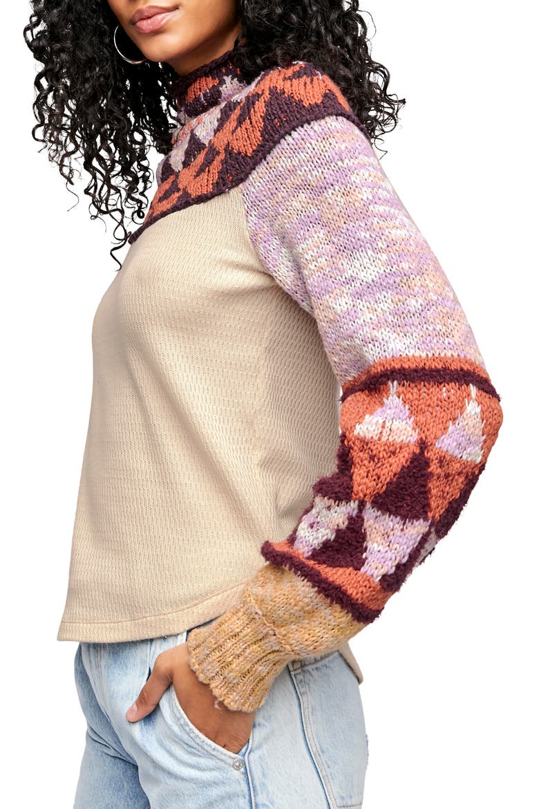Swit the Small Stuff Mock Neck Top, Alternate, color, FEMME COMBO