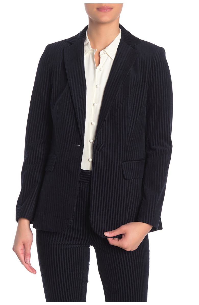 FRAME Velvet Textured Stripe Blazer, Main, color, 
