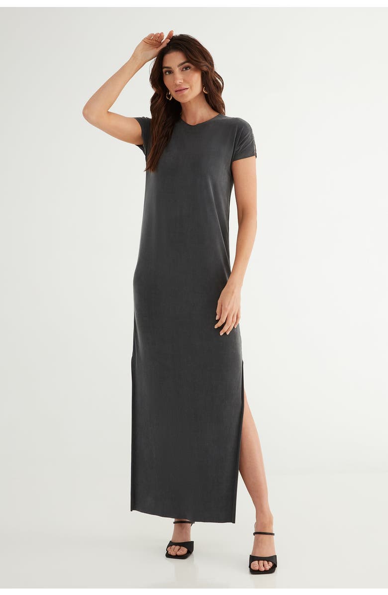 KADA The Cupro Infinity Tee Maxi Dress, Main, color, Ink
