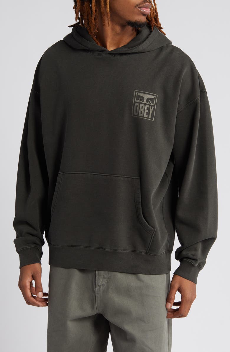 Obey Oversize Eyes Logo Hoodie, Main, color, 