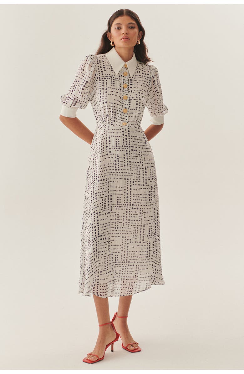 Exquise Sawyer Midi Dress, Alternate, color, Blue-White