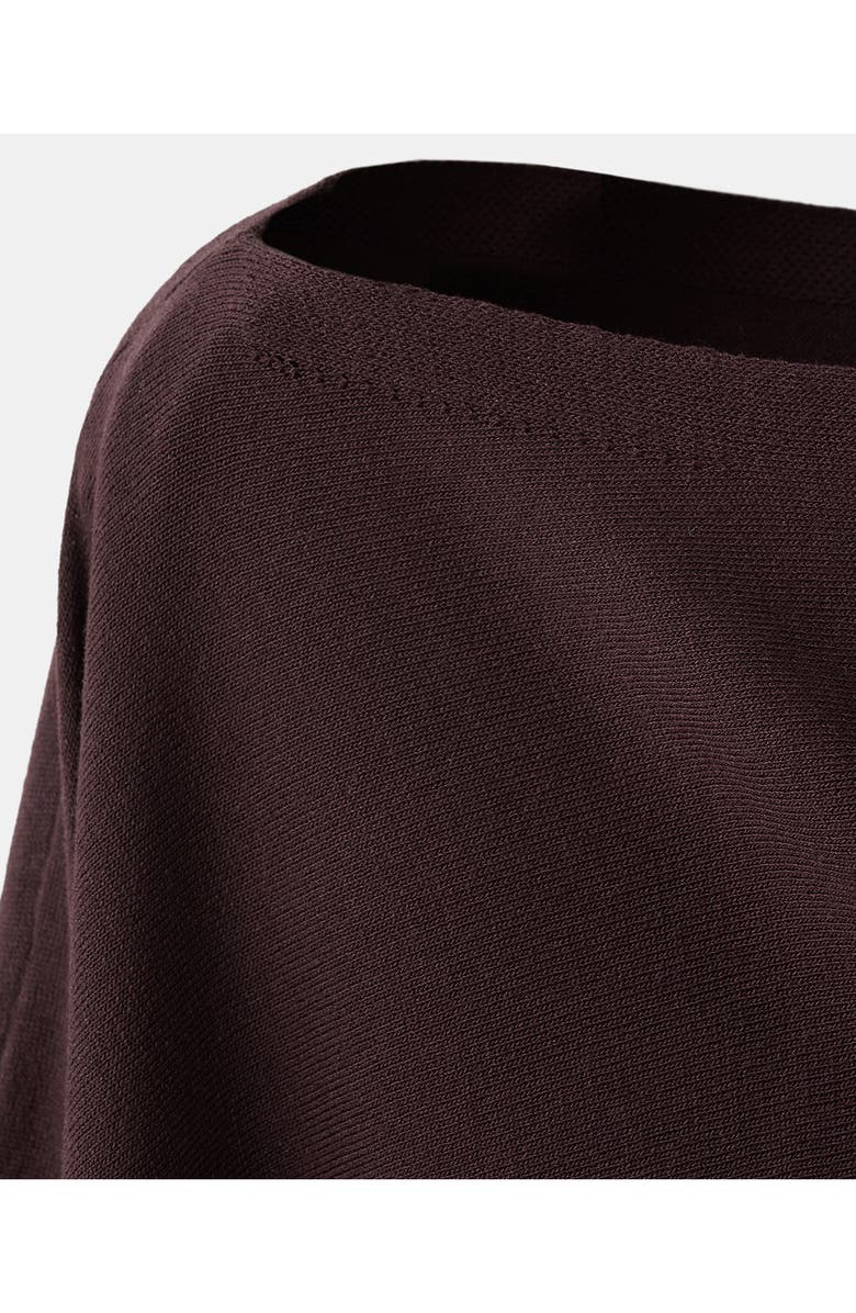 MANGO Cape Sleeve Crop Top, Alternate, color, Wine