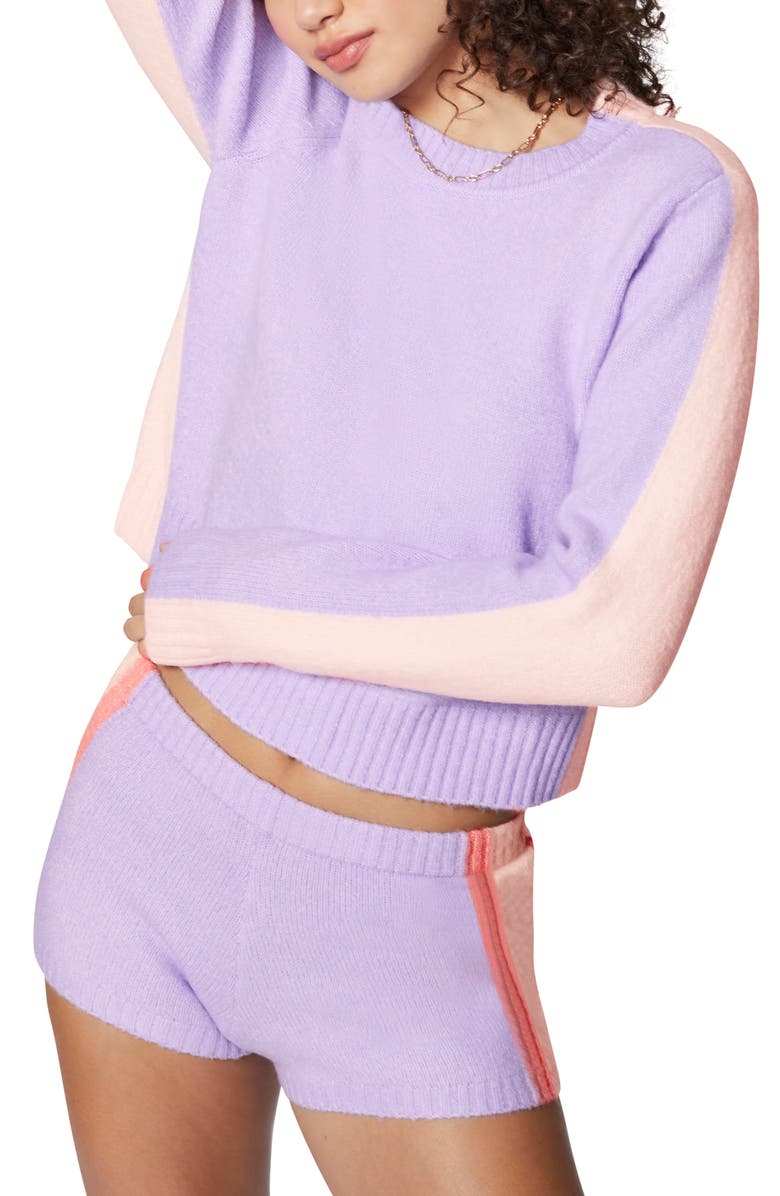 Florence by Mills Colorblock Tipped Sweater, Alternate, color, Millie Lavender