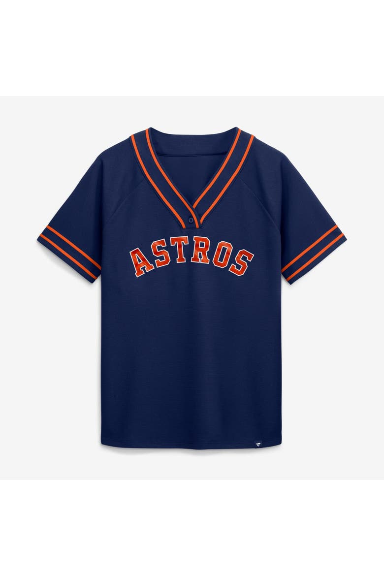 Women's Fanatics Navy Houston Astros Diva Race Ahead Raglan V-Neck T-Shirt, Alternate, color, Navy