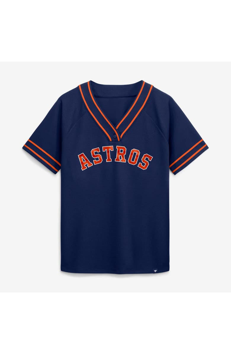 FANATICS Women's Fanatics Navy Houston Astros Diva Race Ahead Raglan V-Neck T-Shirt, Alternate, color, Navy