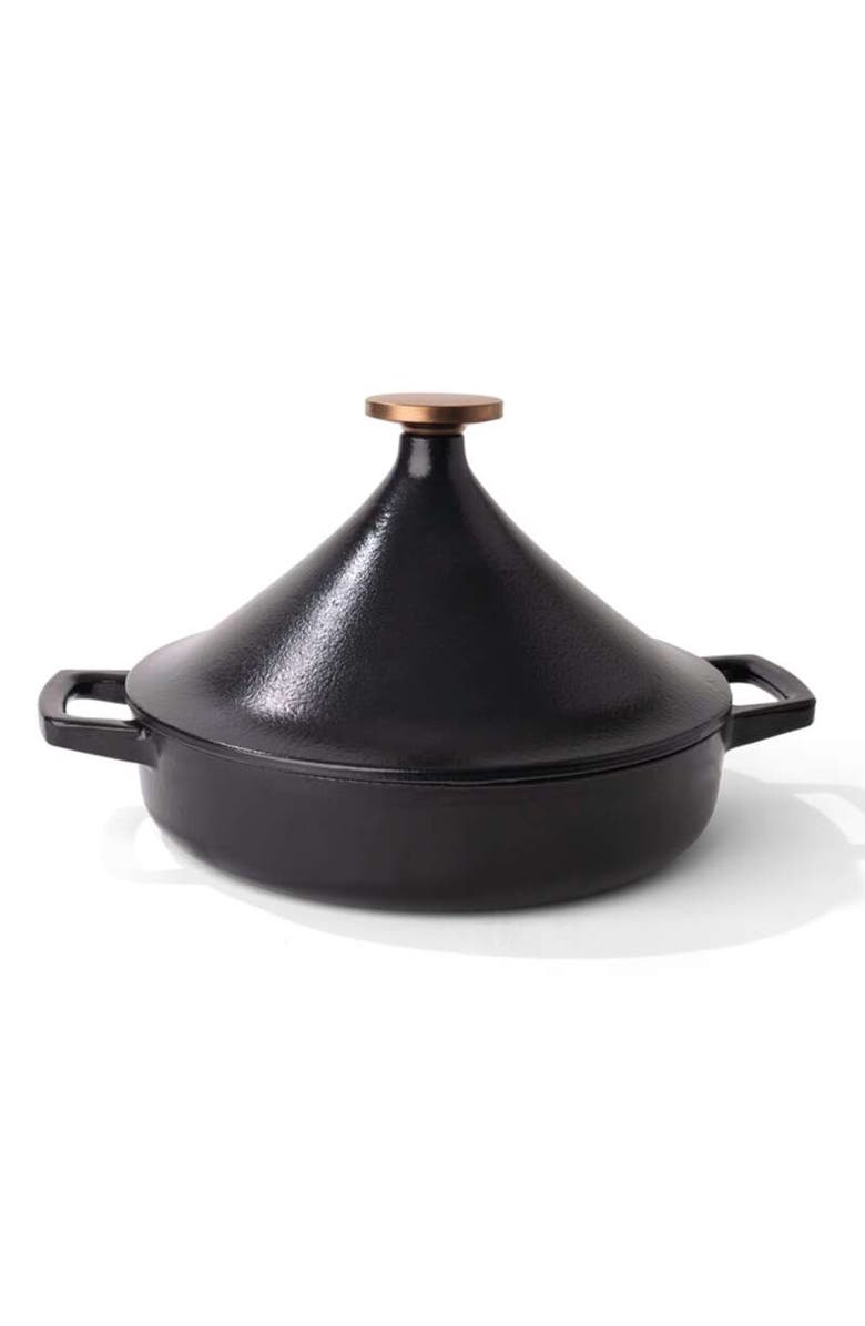 Alva Nori 3Qt Enameled Cast Iron Tagine Pot, Main, color, Black