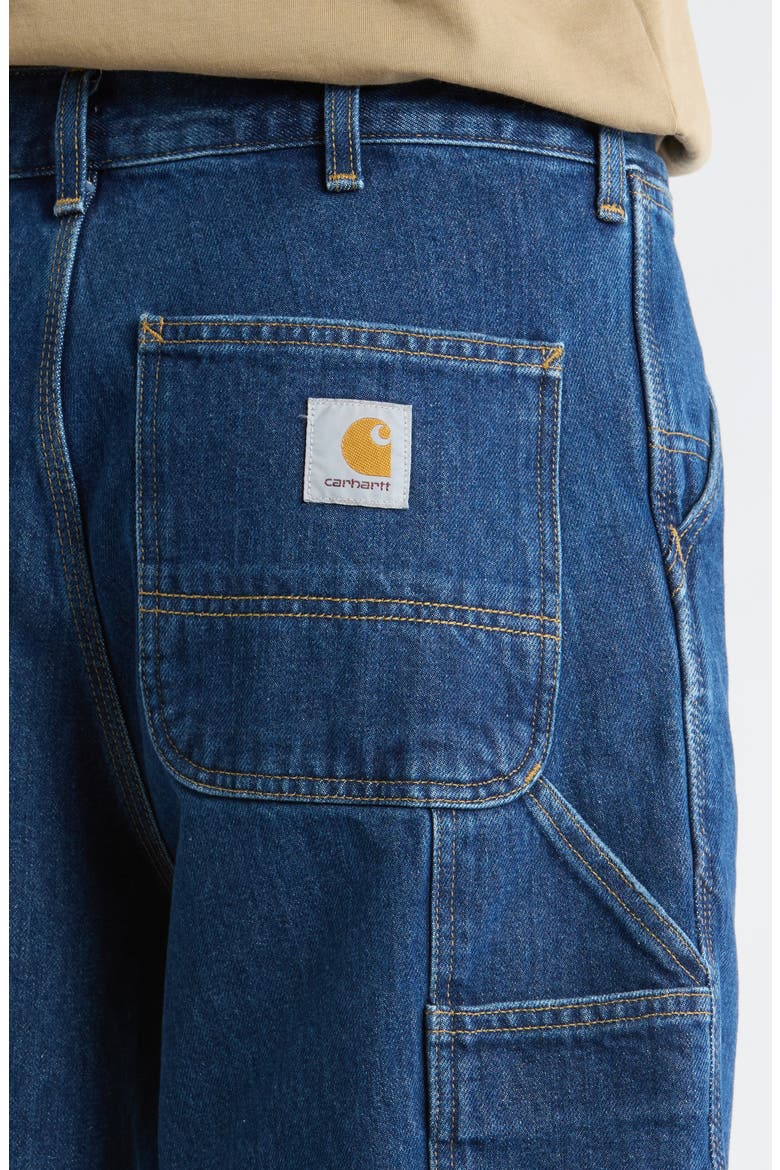 Single Knee Loose Fit Denim Shorts, Alternate, color, BLUE (STONE WASHED)