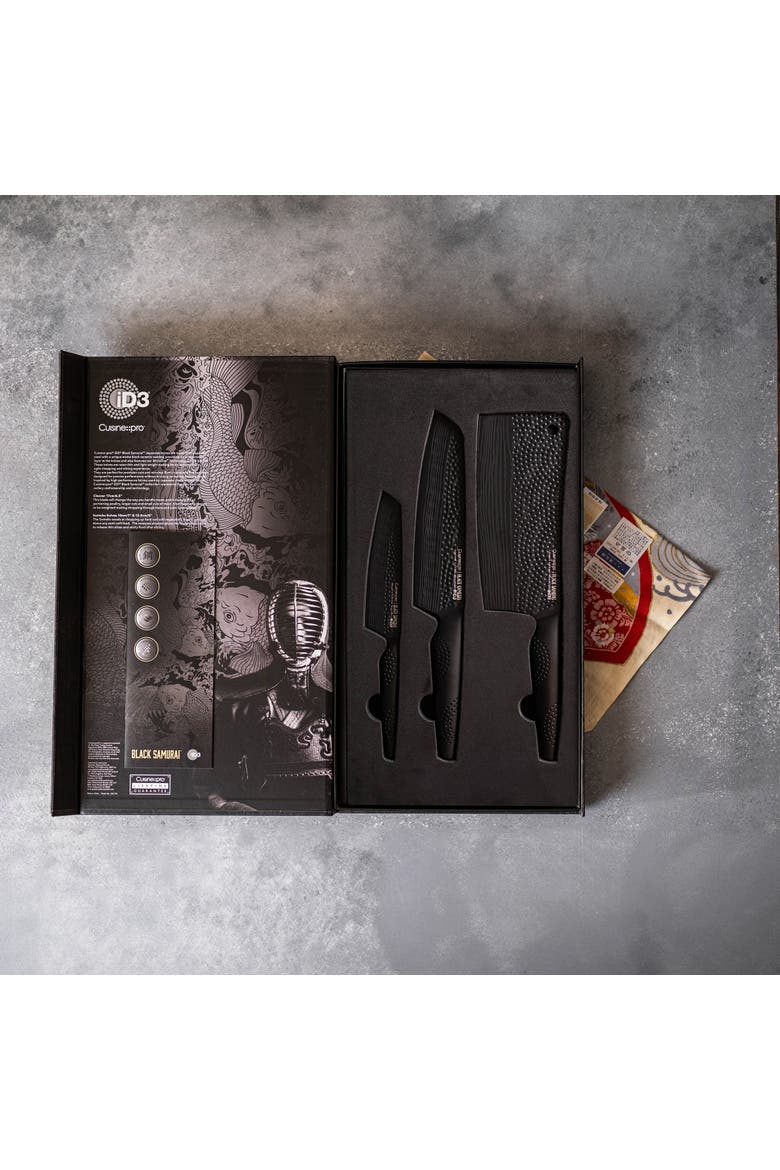 iD3® BLACK SAMURAI  Ultimate Knife Set Of 3, Alternate, color, Black