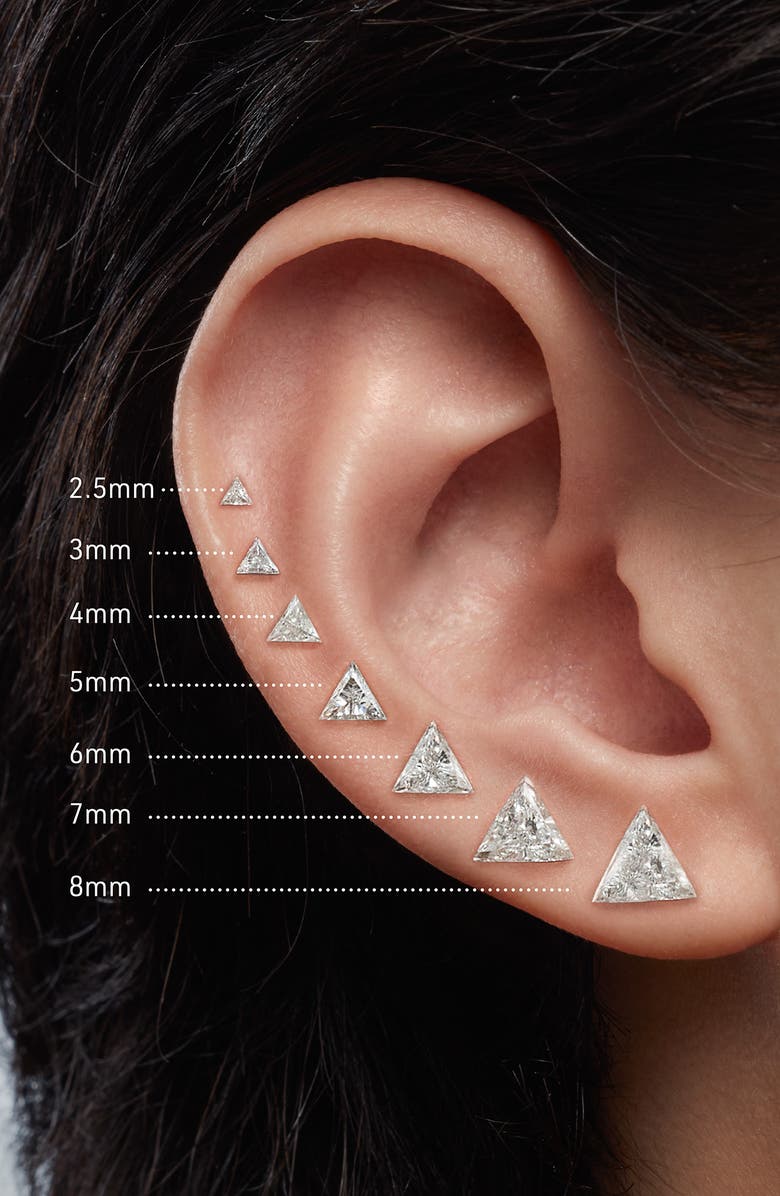MARIA TASH Single Invisible Set Triangle Diamond Earring, Alternate, color, White Gold