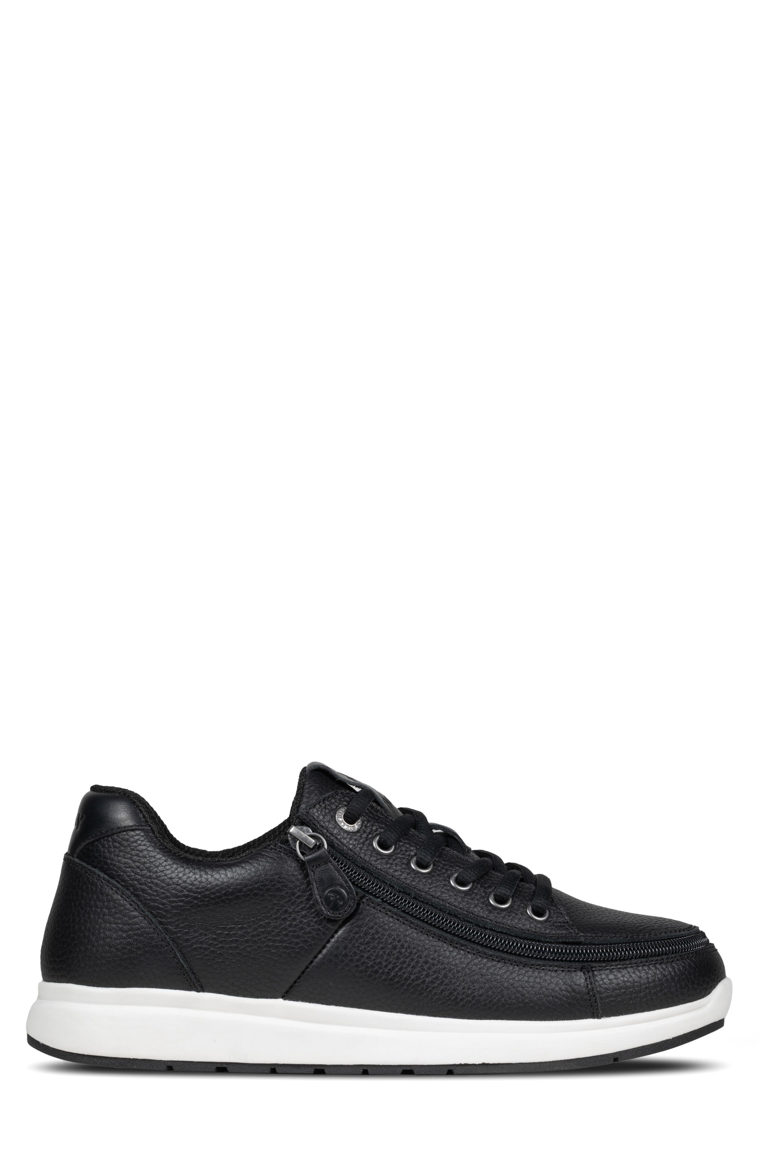 BILLY Footwear Comfort Plush Zip Around Sneaker, Main, color, Black Leather