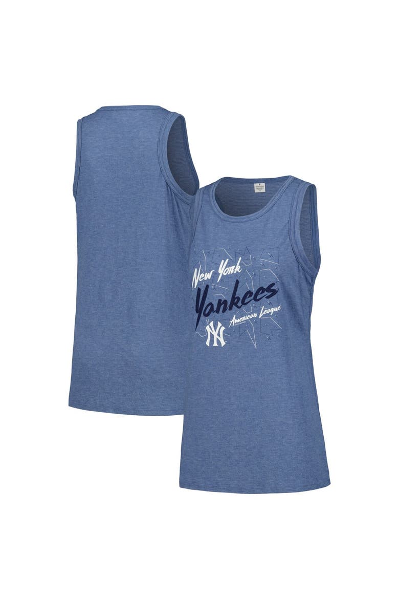 Women's Soft as a Grape Navy New York Yankees Gauze High Neck Tank Top, Main, color, Navy