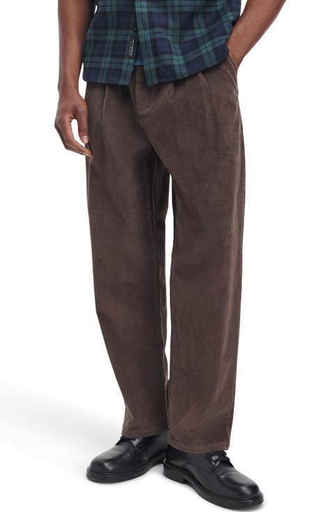 Pleated Corduroy Baggy Chino Pants