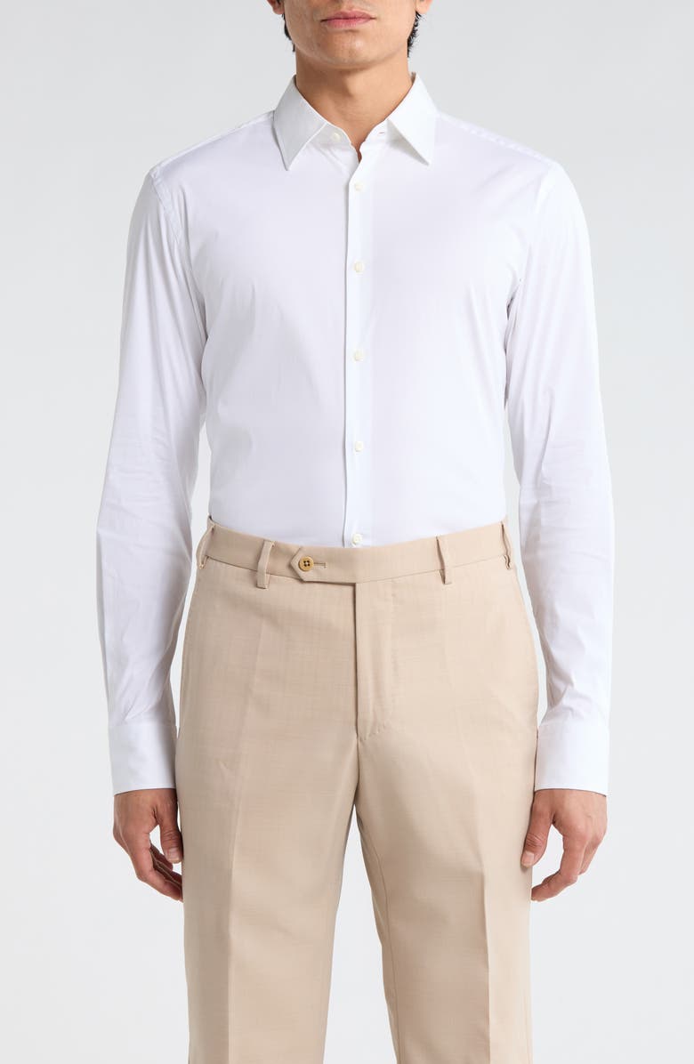 BOSS L-Hays Kent Slim Fit Dress Shirt, Main, color, White