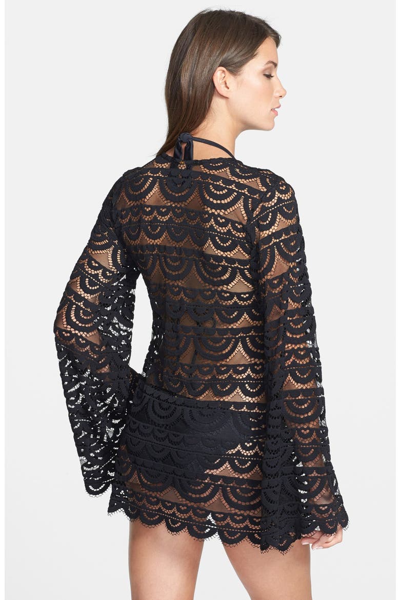 Noah Bell Sleeve Cover-Up, Alternate, color, BLACK