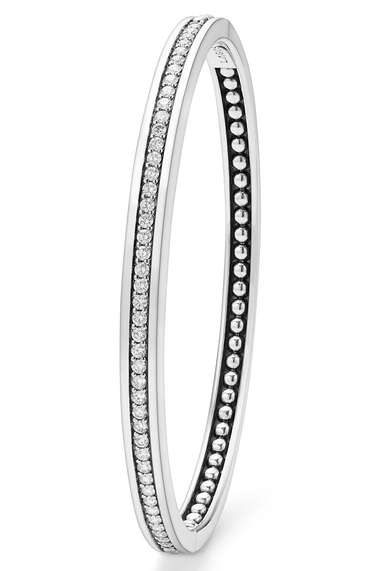 Caviar Spark Diamond Bangle, Alternate, color, SILVER